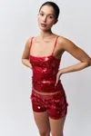 Danielle Guizio Ny Paillette Cami In Candy Apple