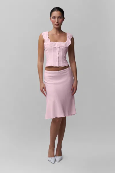 Danielle Guizio Ny Paloma Lace Top In Baby Pink