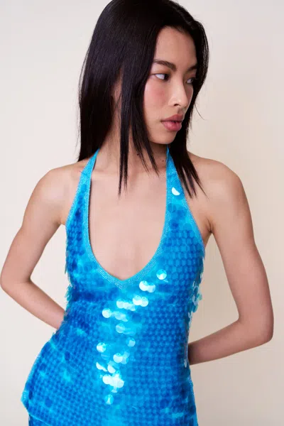 Danielle Guizio Ny Paradise Top In Blue
