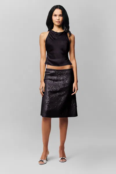 Danielle Guizio Ny Regine Cowl Neck Top In Black