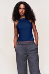 Danielle Guizio Ny Regine Cowl Neck Top In Blue
