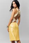 Danielle Guizio Ny Regine Cowl Neck Top In Honey Butter