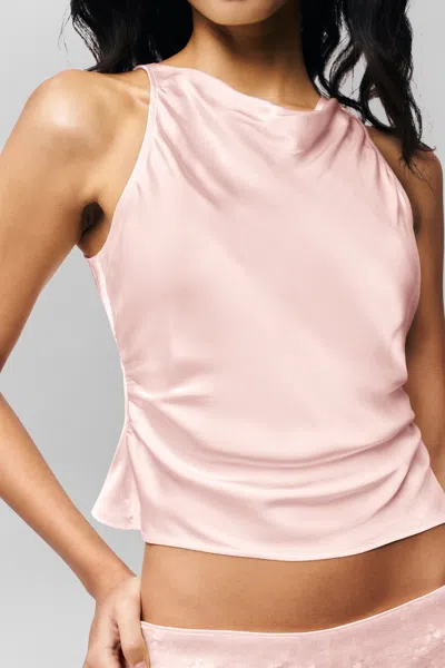 Danielle Guizio Ny Regine Cowl Neck Top In Pink
