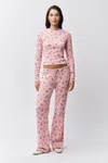 Danielle Guizio Ny Relaxed Thermal Pant In Baby Pink