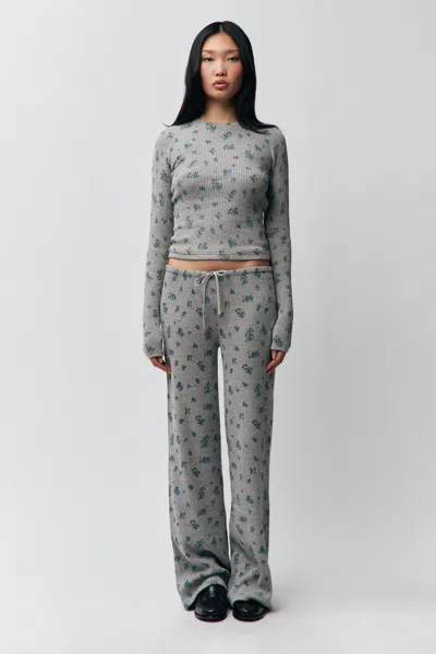 Danielle Guizio Ny Relaxed Thermal Pant In Grey