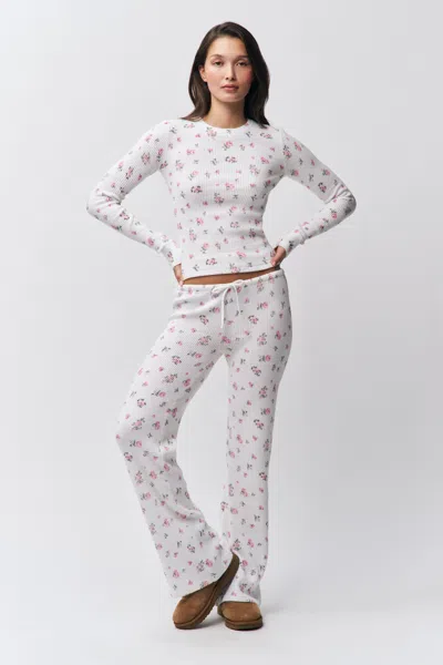 Danielle Guizio Ny Relaxed Thermal Pant In White