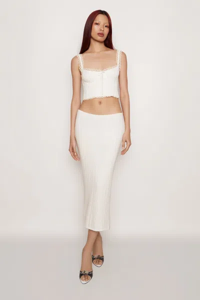 Danielle Guizio Ny Ribbed Maxi Skirt In White