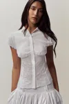 Danielle Guizio Ny Rinka Embroidered Blouse In Ivory
