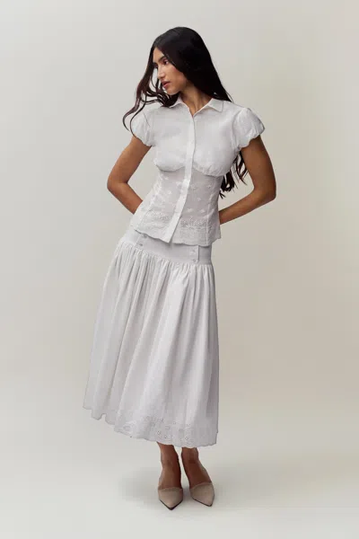 Danielle Guizio Ny Rinka Maxi Skirt In Ivory