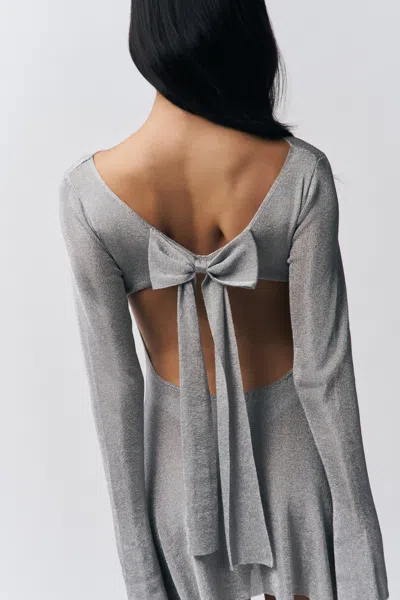 Danielle Guizio Ny Rose Dress In Silver