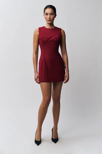 Danielle Guizio Ny Rowan Dress In Deep Red