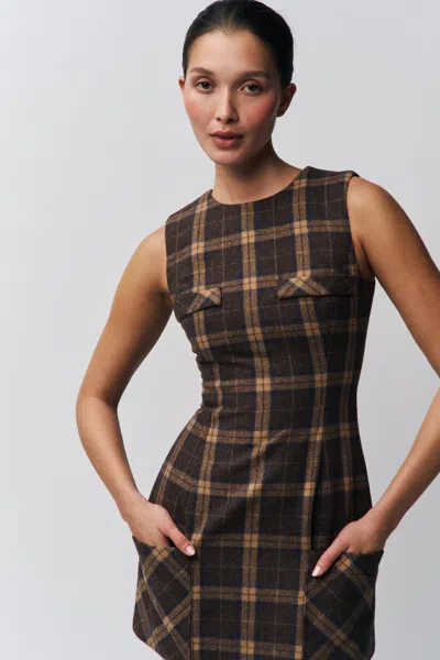 Danielle Guizio Ny Rowan Tartan Dress In Multi