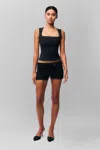 Danielle Guizio Ny Ruffle Hot Short In Black