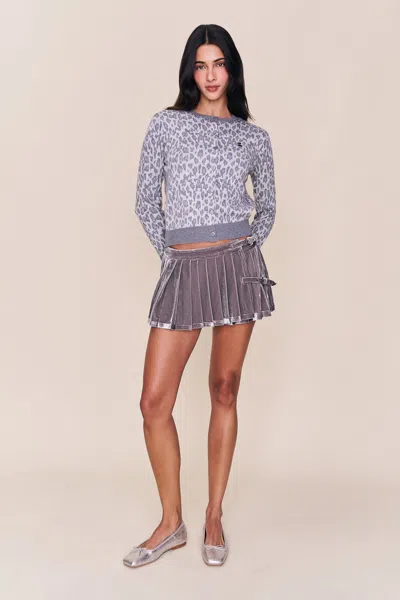 Danielle Guizio Ny Rylan Velvet Mini Skirt In Gray