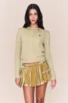 Danielle Guizio Ny Rylan Velvet Mini Skirt In Green