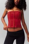 Danielle Guizio Ny Satin Corset In Red