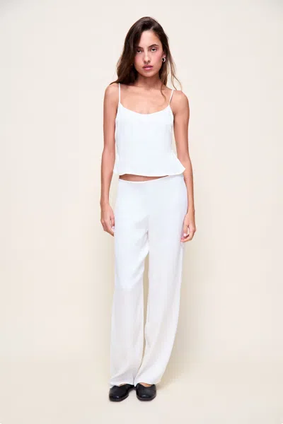 Danielle Guizio Ny Satin Trouser In White