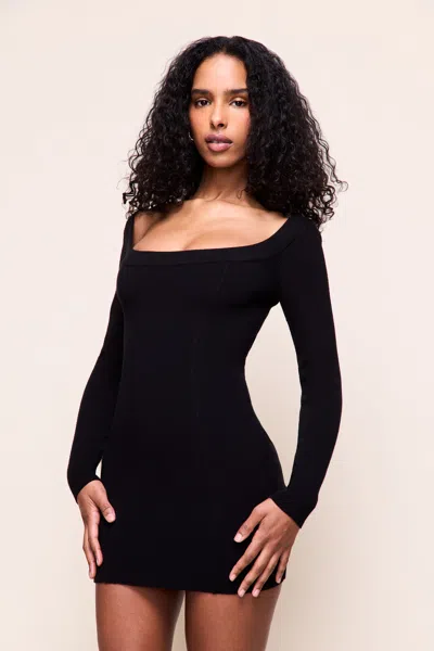 Danielle Guizio Ny Selma Scoop Knit Dress In Black