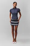 Danielle Guizio Ny Simone Mini Skirt In Navy/white