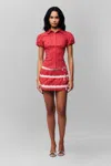 Danielle Guizio Ny Simone Mini Skirt In Red/white