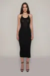 Danielle Guizio Ny Slinky Rib Midi Dress In Black