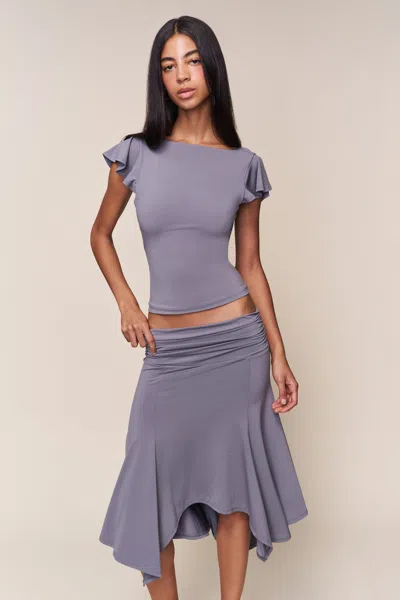 Danielle Guizio Ny Soffiano Skirt In Purple