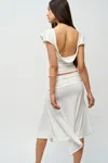 Danielle Guizio Ny Soffiano Skirt In Ivory