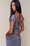 Danielle Guizio Ny Soffiano Top In Gray
