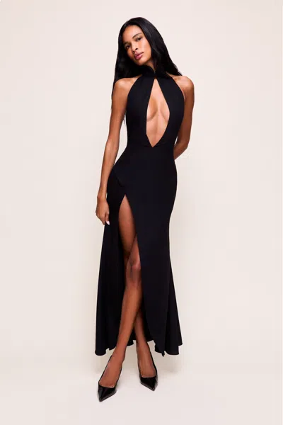 Danielle Guizio Ny Suki Halter Neck Gown In Black