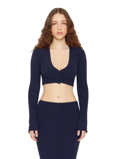 Danielle Guizio Ny Sweet Knit Cardigan In Navy