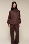 Danielle Guizio Ny T7 Track Jacket In Brown