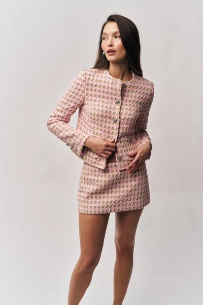 Danielle Guizio Ny Wren Jacket In Pink Multi