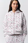 Danielle Guizio Ny Zip Up Hoodie In Sweet Floral