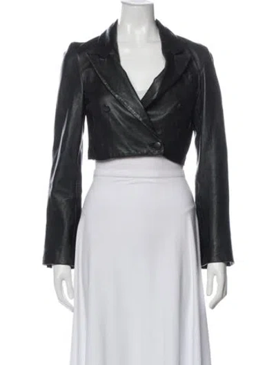 Pre-owned Danielle Guizio Nylon Biker Jacket In Gray