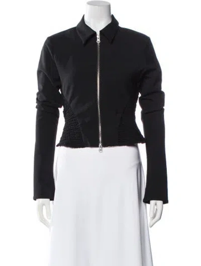 Pre-owned Danielle Guizio Nylon Bomber Jacket In Black