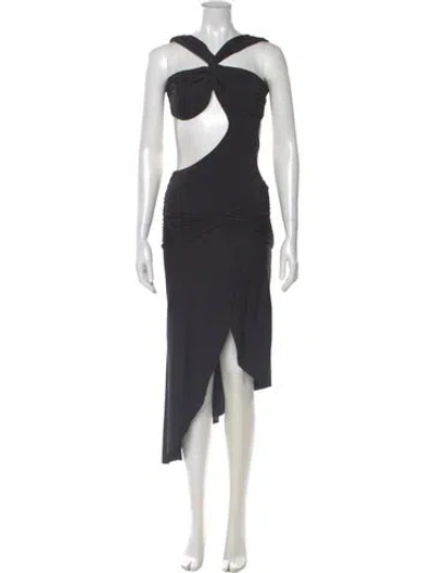 Pre-owned Danielle Guizio Nylon Knee-length Dress In Gray