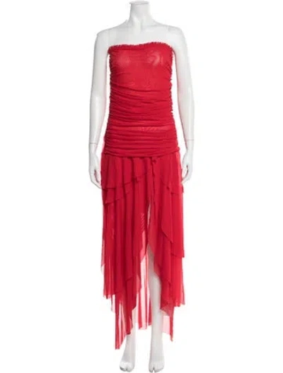 Pre-owned Danielle Guizio Nylon Long Dress In Red