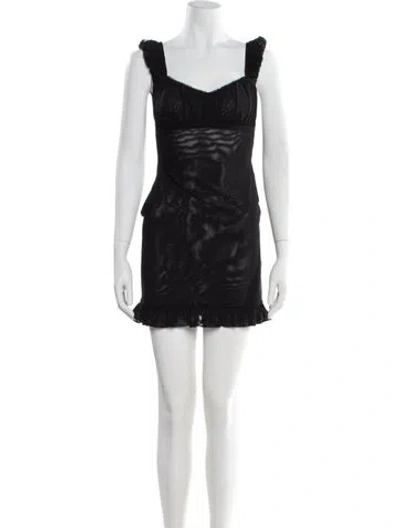 Pre-owned Danielle Guizio Nylon Mini Dress In Black