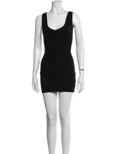 Pre-owned Danielle Guizio Nylon Mini Dress In Black