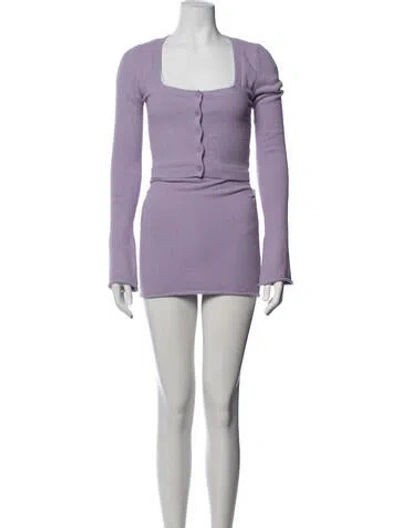 Pre-owned Danielle Guizio Nylon Skirt Set In Purple