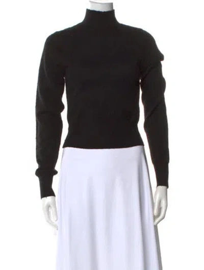 Pre-owned Danielle Guizio Nylon Turtleneck Sweater In Black