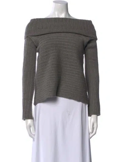 Pre-owned Danielle Guizio Off-the-shoulder Sweater In Gray