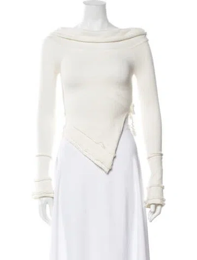 Pre-owned Danielle Guizio Off-the-shoulder Sweater In Neutrals
