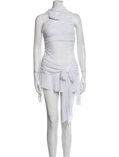 Pre-owned Danielle Guizio One-shoulder Mini Dress W/ Tags In White