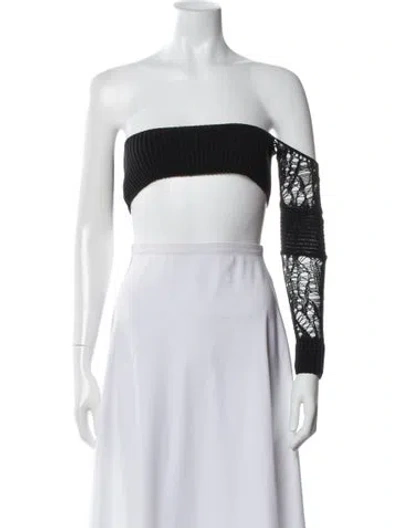 Pre-owned Danielle Guizio One-shoulder Sweater In White