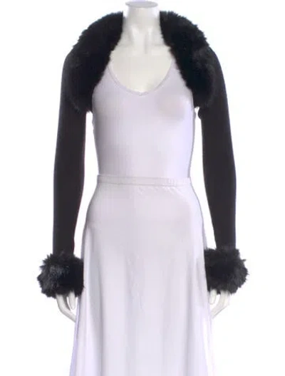 Pre-owned Danielle Guizio Open Front Sweater In Black