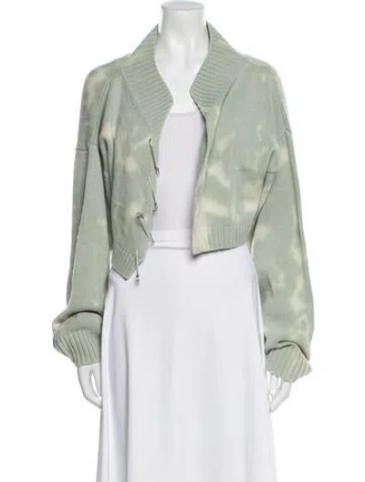 Pre-owned Danielle Guizio Open Front Sweater In Green