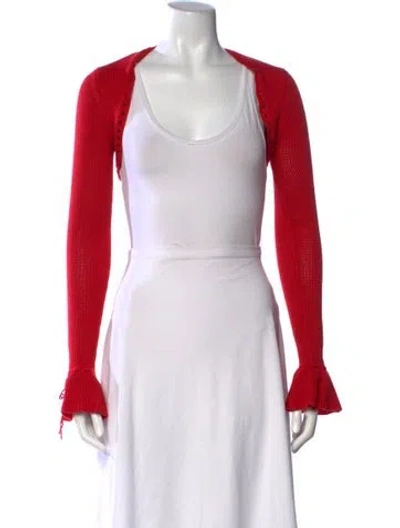 Pre-owned Danielle Guizio Open Front Sweater In Red