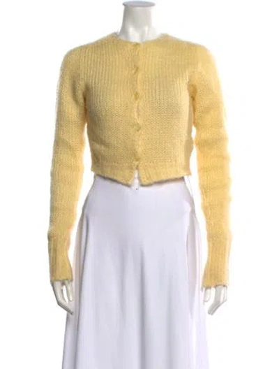 Pre-owned Danielle Guizio Open Front Sweater In Yellow