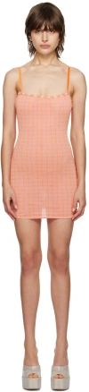 Danielle Guizio Check-print Mesh Minidress In Plaid